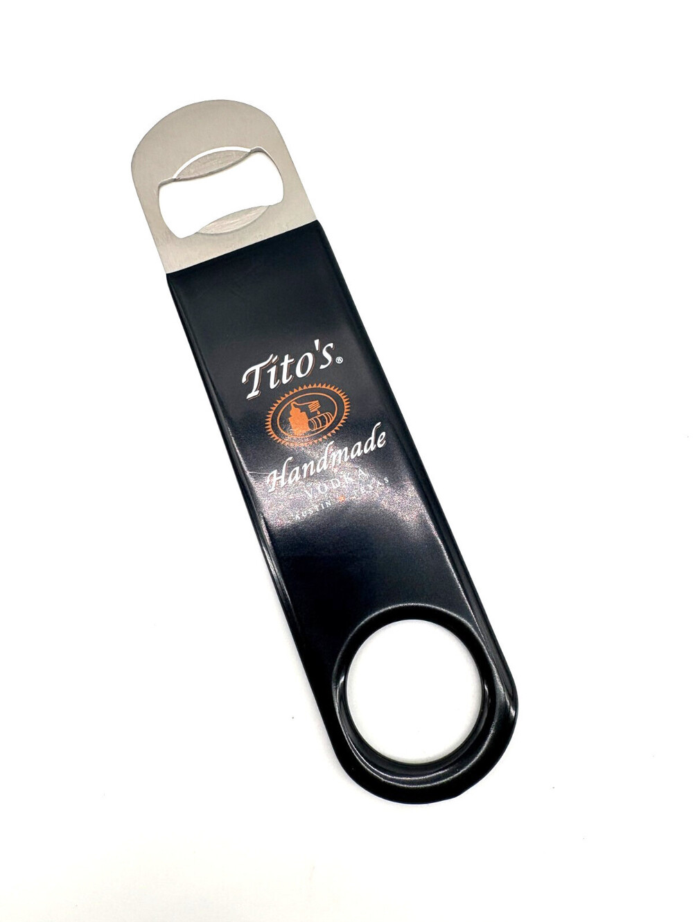 New Tito's Handmade Vodka Black Vinyl Coated Metal Bottle Opener Speed Opener